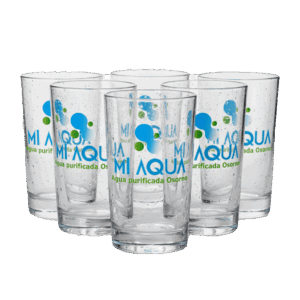 vasos de vidrio logo mi aqua
